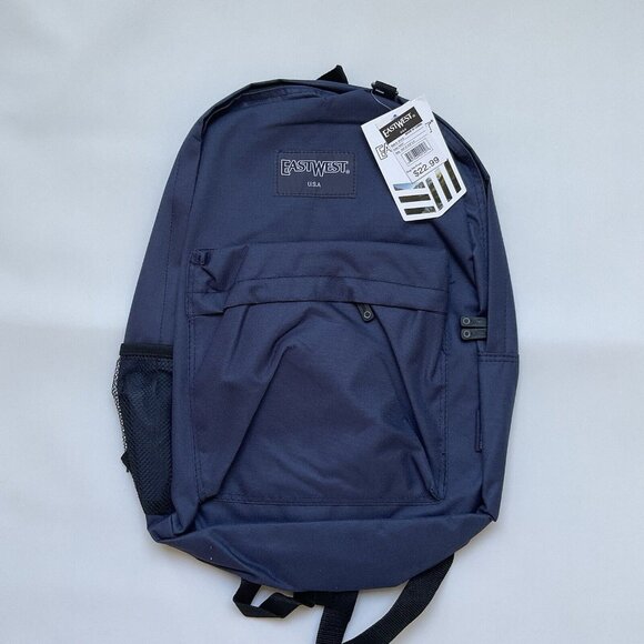 East West Unisex Backpack Student Casual Color Navy - Picture 1 of 2